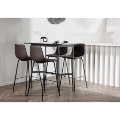 Bar sæt Rax med Spisebordsstole Alexi - Sort og Brun