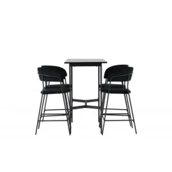 Bar sæt Rax med Spisebordsstole Lui - Sort