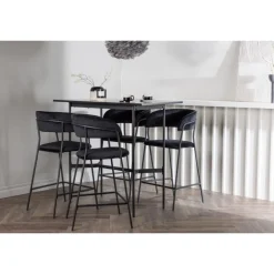 Bar sæt Rax med Spisebordsstole Lui - Sort