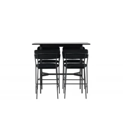 Bar sæt Rax med Spisebordsstole Lui - Sort