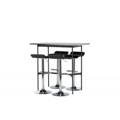 Bar sæt Rax med Spisebordsstole Jonna - Sort