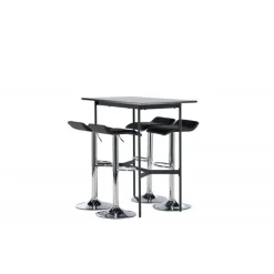 Bar sæt Rax med Spisebordsstole Jonna - Sort