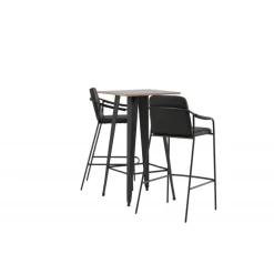 Bar sæt Tempe med Spisebordsstole Tvist - Sort og Valnød