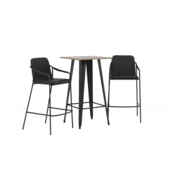 Bar sæt Tempe med Spisebordsstole Tvist - Sort og Valnød