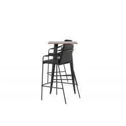 Bar sæt Tempe med Spisebordsstole Tvist - Sort og Valnød