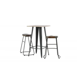 Bar sæt Tempe med Spisebordsstole Ozark - Sort og Valnød