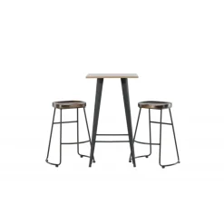 Bar sæt Tempe med Spisebordsstole Ozark - Sort og Valnød