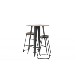 Bar sæt Tempe med Spisebordsstole Ozark - Sort og Valnød