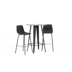 Bar sæt Tempe med Spisebordsstole Alexi - Brun og Valnød