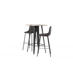 Bar sæt Tempe med Spisebordsstole Alexi - Brun og Valnød