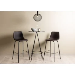 Bar-sæt Bistro med stole Alexi - Sort og Brun