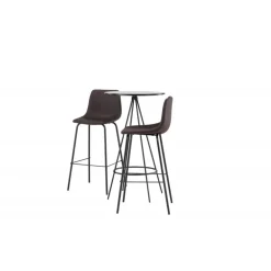 Bar-sæt Bistro med stole Alexi - Sort og Brun