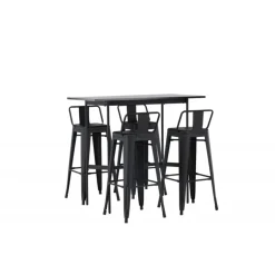 Barsæt Rax med Spisebordsstole Tempe - Sort