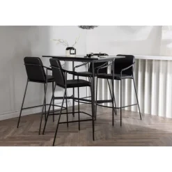 Barsæt Rax med Spisebordsstole Tvist - Sort