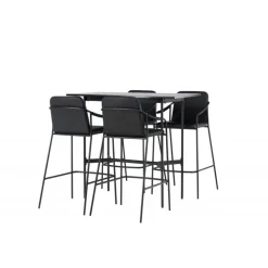 Barsæt Rax med Spisebordsstole Tvist - Sort