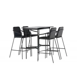 Barsæt Rax med Spisebordsstole Tvist - Sort