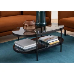 Bayonne sofabord grå glas