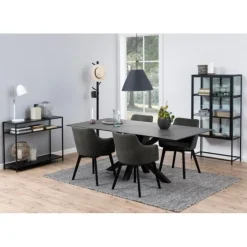 Bella spisebordsstol med armlæn grå stof