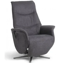 Bellahøj lænestol med indbygget skammel og løftefunktion - Antracit Stof