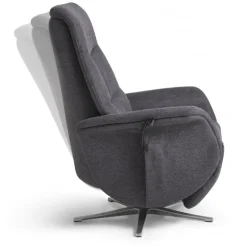 Bellahøj lænestol med indbygget skammel og løftefunktion - Antracit Stof