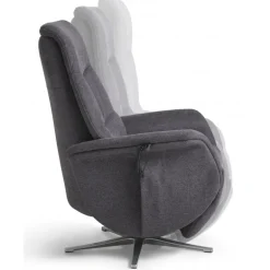 Bellahøj lænestol med indbygget skammel og løftefunktion - Antracit Stof
