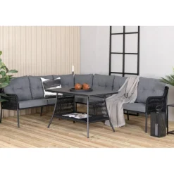 Berlin Have Hjørnesofa loungesæt med sofabord - Sort