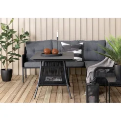 Berlin Have Hjørnesofa loungesæt med sofabord - Sort