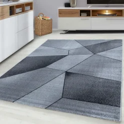 Beta Kortluvet tæppe Geometrisk - Grå