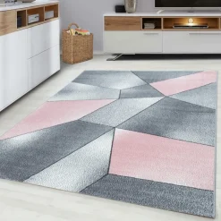 Beta Kortluvet Tæppeløber Geometrisk - Pink