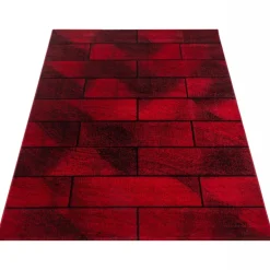 Beta Kortluvet Tæppeløber Geometrisk - Rød