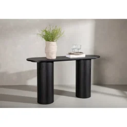 Bianca konsolbord oval - sort 130 x 40