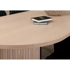 Bianca Oval Spisebordssæt - Sort, Natur og Hvid