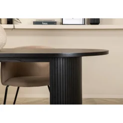 Bianca Oval Spisebordssæt - Beige og Sort