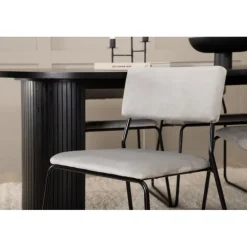 Bianca Oval Spisebordssæt - Sort og Lysegrå