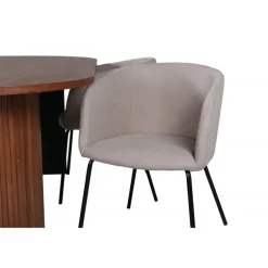 Bianca Oval Spisebordssæt - Beige og Sort