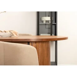 Bianca Oval Spisebordssæt - Beige og Sort