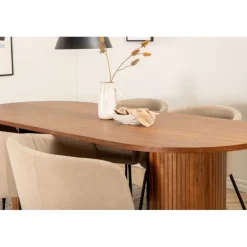 Bianca Oval Spisebordssæt - Beige og Sort