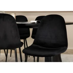 Bianca Oval Spisebordssæt 200 cm - Sort