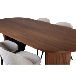 Bianca Oval Spisestuesæt - Sort