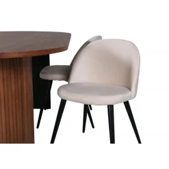 Bianca Oval Spisestuesæt - Sort