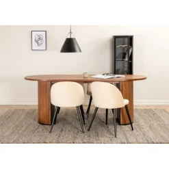 Bianca Oval Spisestuesæt - Sort