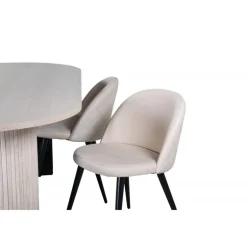 Bianca Oval Spisestuesæt - Sort