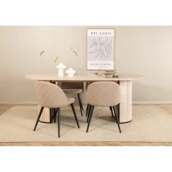 Bianca Oval Spisestuesæt - Sort