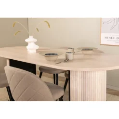 Bianca Oval Spisestuesæt - Sort