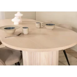 Bianca Oval Spisestuesæt - Sort