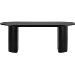 Bianca Ovalt Lamel Spisebord 200x90cm - Sort