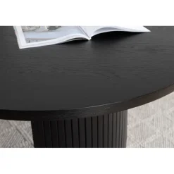 Bianca Ovalt Lamel Spisebord 200x90cm - Sort