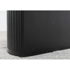 Bianca Ovalt Lamel Spisebord 200x90cm - Sort