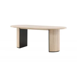 Bianca Ovalt spisebord - Sort og Natur