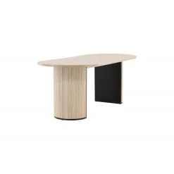 Bianca Ovalt spisebord - Sort og Natur